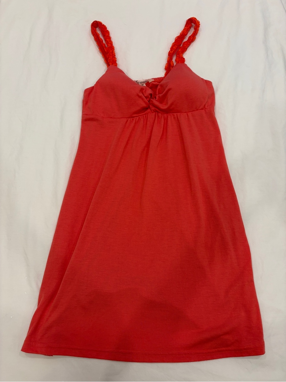 Energie coral pink mini dress with floral Straps Small